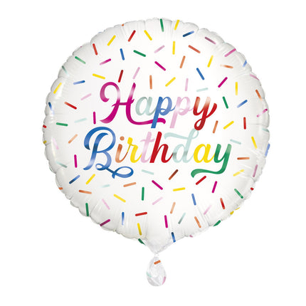 Helium Ballon Happy Birthday Sprinkles 45cm leer