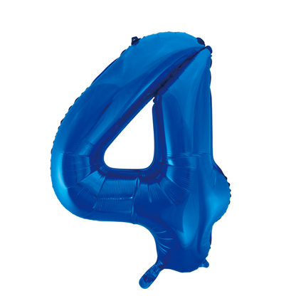 Folienballon Figur 4 Blau XL 86cm leer