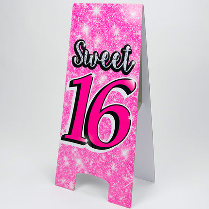 Warnschild Sweet 16 Pink 62,5cm