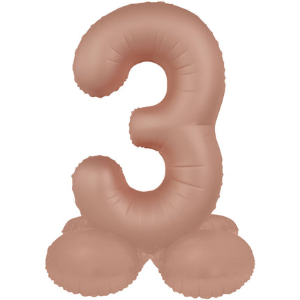 3 Jahre Figur Ballon Rose Gold Matt 72cm