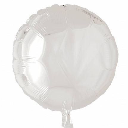 Helium Ballon Rund Weiß 46cm leer