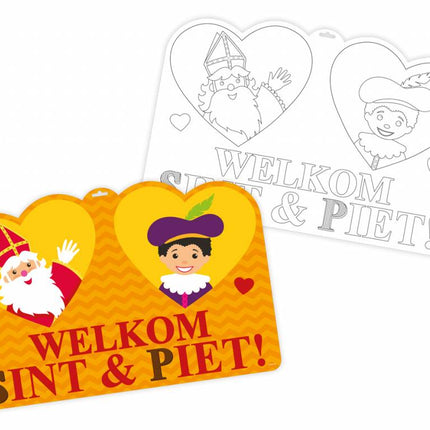 Sint en Piet Farbschild Türschild 58cm