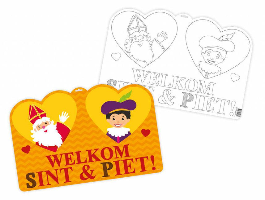 Sint en Piet Farbschild Türschild 58cm