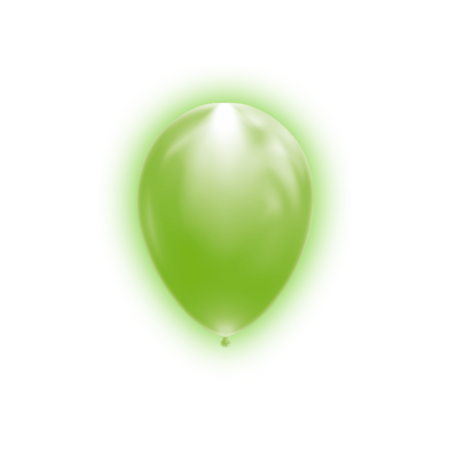 Grüne LED-Ballons 26cm 5Stück