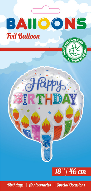 Helium Ballon Happy Birthday Kerzen Party 45cm leer