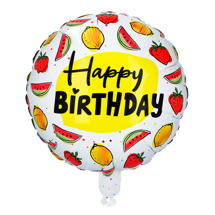 Happy Birthday Heliumballon Obst Doppelseitig 45cm