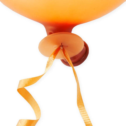 Ballon-Schnellspanner Orange mit Band 100 Stk.