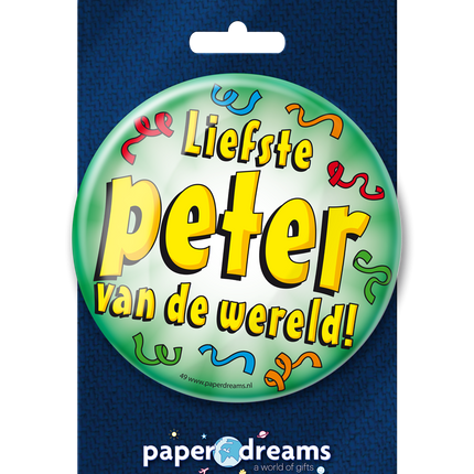 Button Liebster Peter der Welt 10,2cm