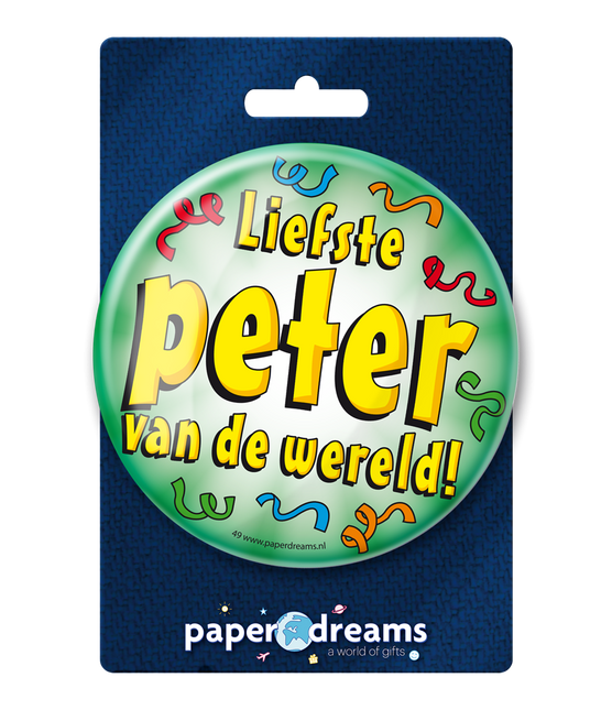 Button Liebster Peter der Welt 10,2cm