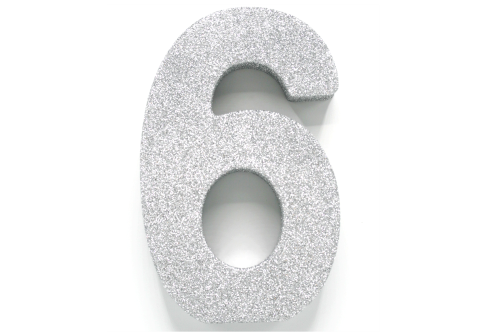 Silberne Tischdekoration Figur 6 Glitter 20,5cm