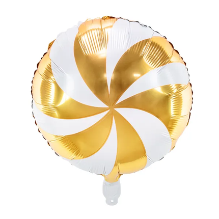 Helium Ballon Candy Gold Weiß Leer 35cm