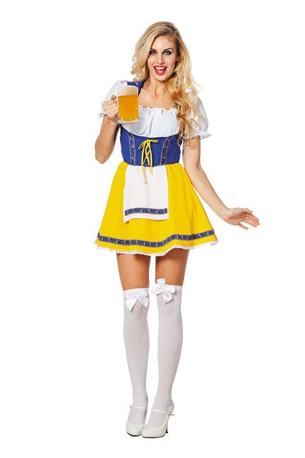 Dirndlkleid Oktoberfest Gelb Blau