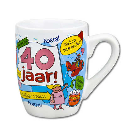 Becher 40 Jahre Frau 12cm