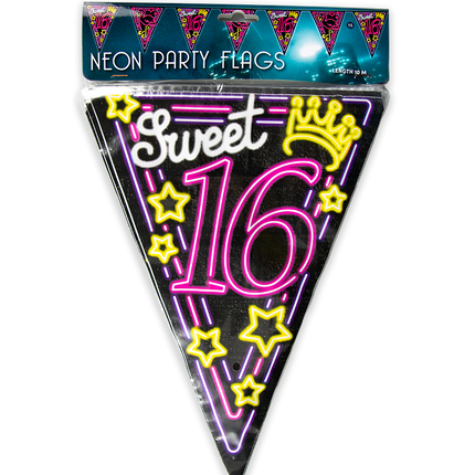 Girlanden 16 Jahre Sweet 16 Neon 10m