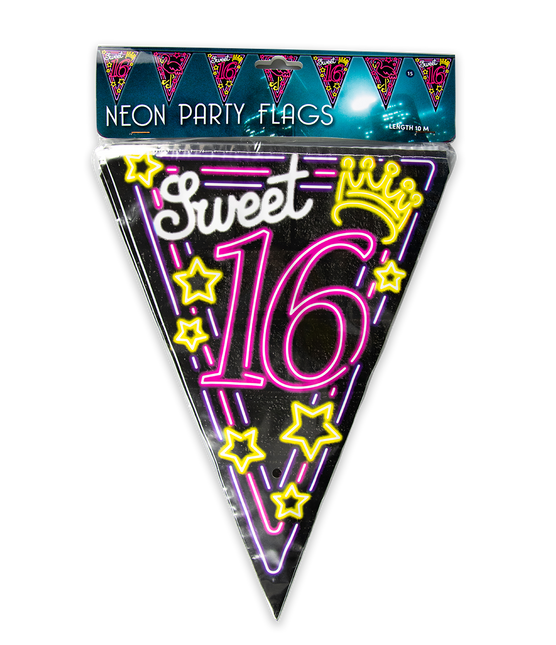 Girlanden 16 Jahre Sweet 16 Neon 10m