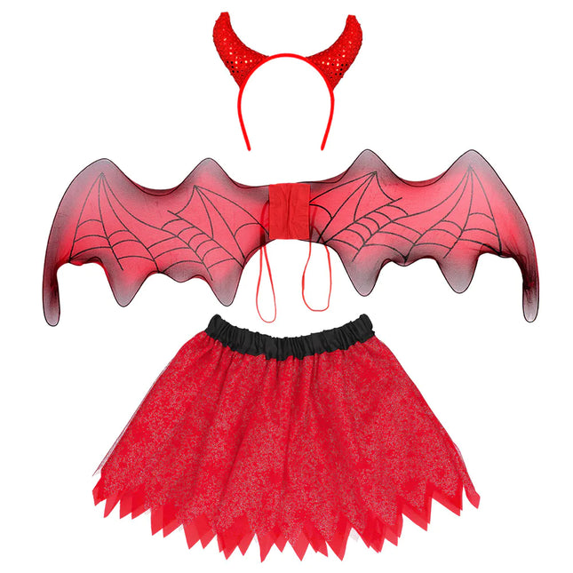 Halloween Accessoires Set Girl Devil 3 Stück