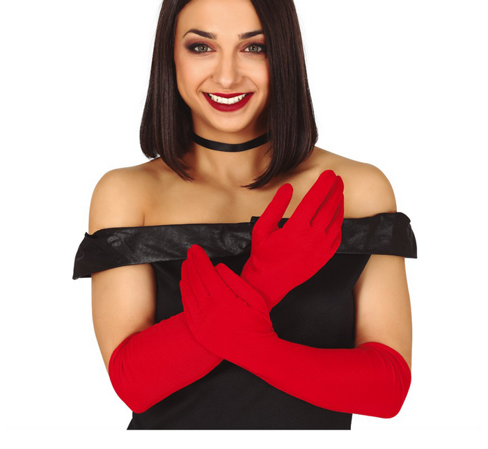 Halloween Handschuhe Rot 45cm