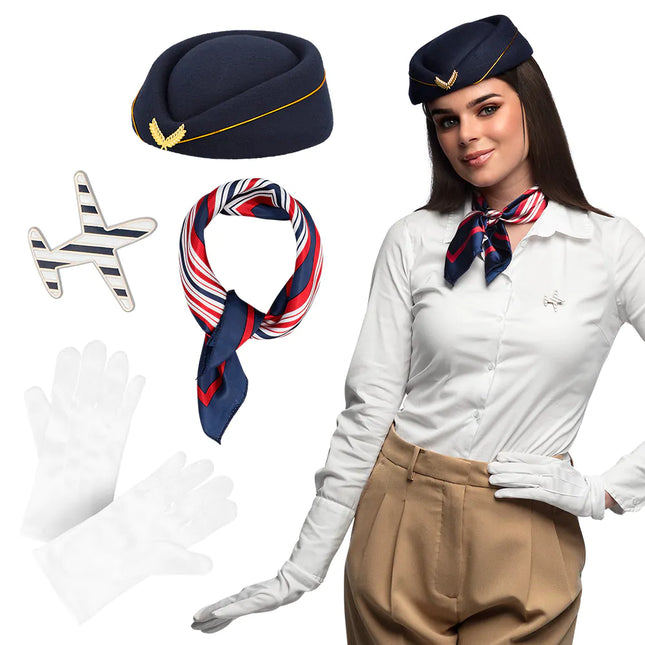 Stewardess Zubehör Set Damen