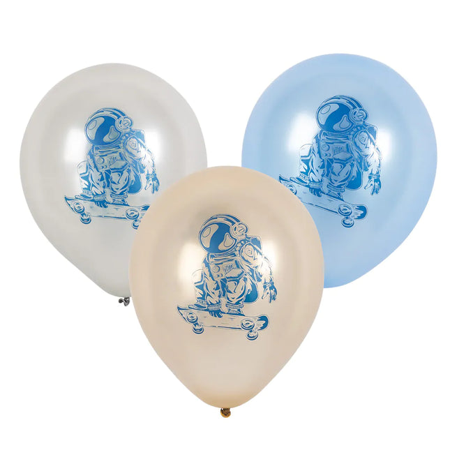 Weltraum Party Ballons Doppelseitig 25cm 6Stk.