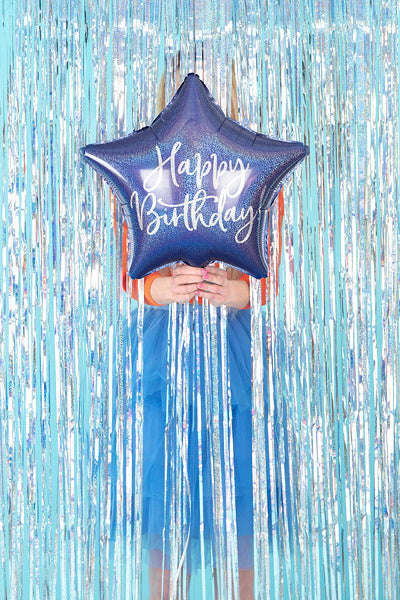 Heliumballon Star Happy Birthday Marineblau Leer 40cm