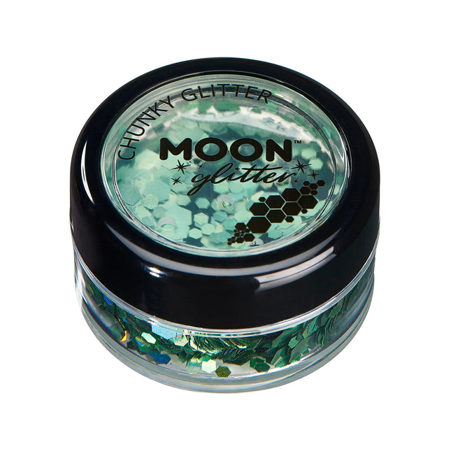 Moon Glitter Holographic Chunky Glitter Grün 3g