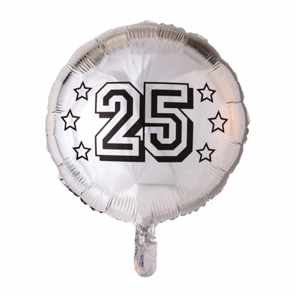 Helium Ballon 25 Jahre Silber 45cm leer