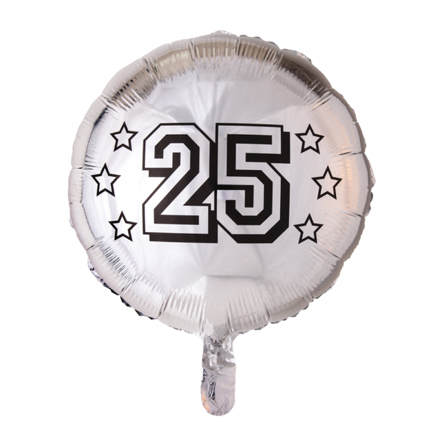 Helium Ballon 25 Jahre Silber 45cm leer