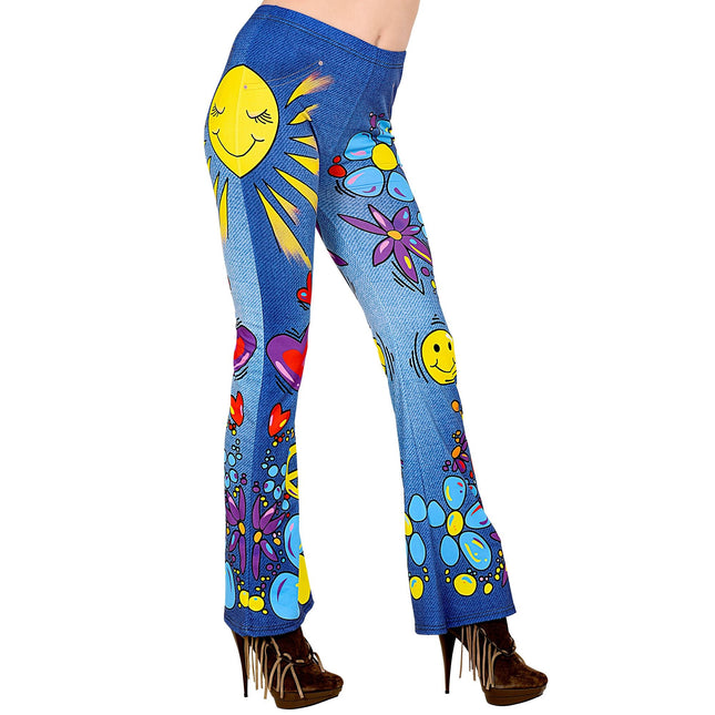 Hippie 60S Legging Blau Damen