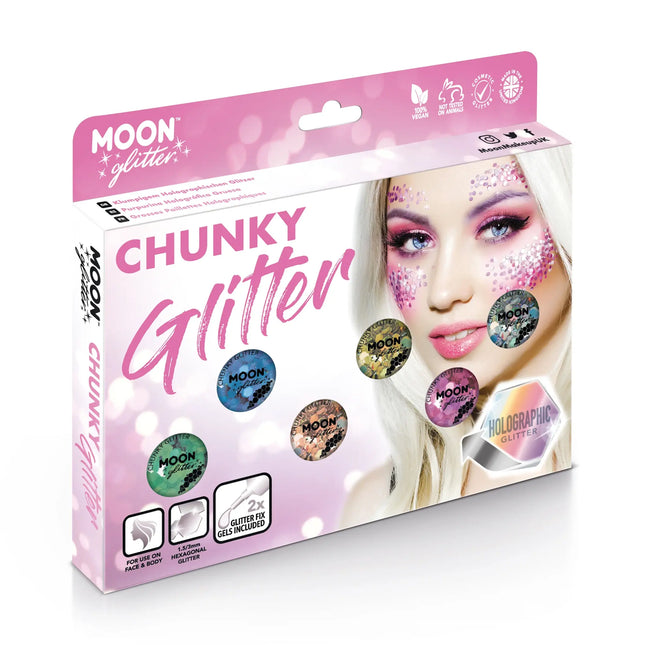 Moon Glitter Holographic Chunky Glitter Lila 3g