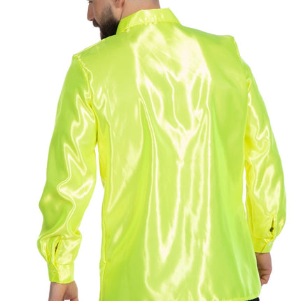 Disco Bluse Rüschen Limettengrün