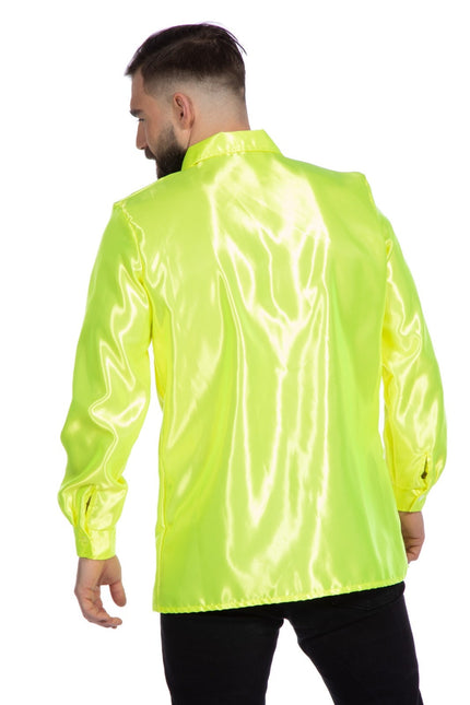 Disco Bluse Rüschen Limettengrün