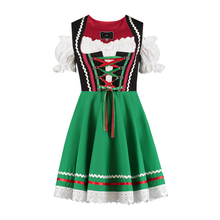 Oktoberfest Dirndl Kleid Oktoberfest Schwarz Grün Damen 2 Stück