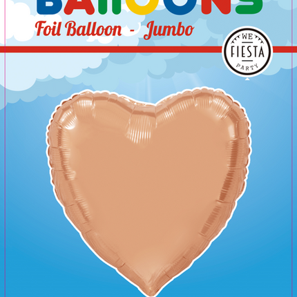 Heliumballon Herz Rose Gold XL Leer 92cm