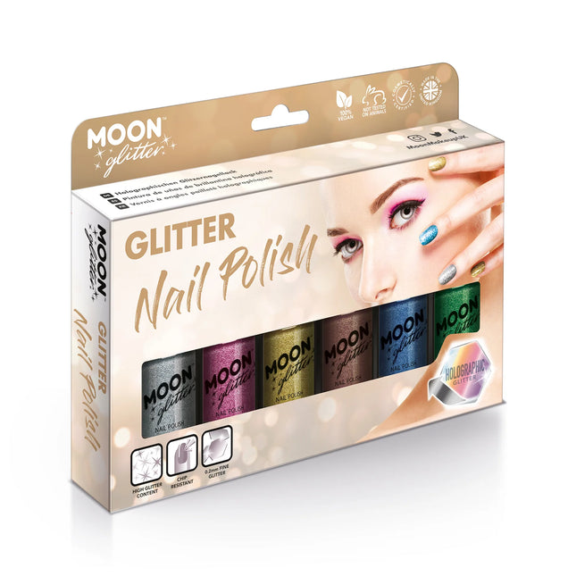 Moon Glitter Holographic Nagellack Silber 14ml