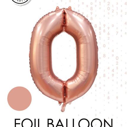 Rose Gold Figur Ballon 0 Jahr Glanz 86cm