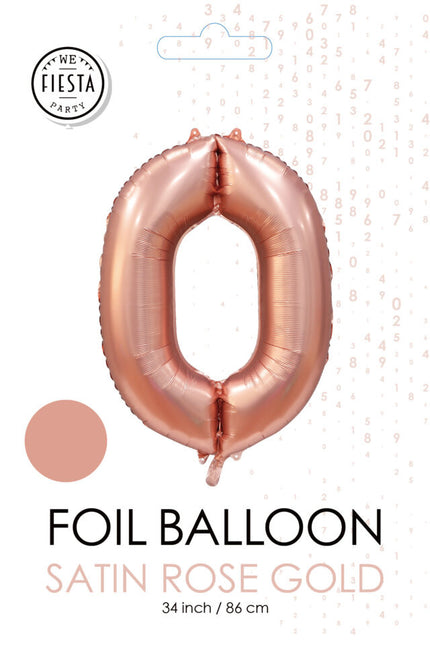 Rose Gold Figur Ballon 0 Jahr Glanz 86cm