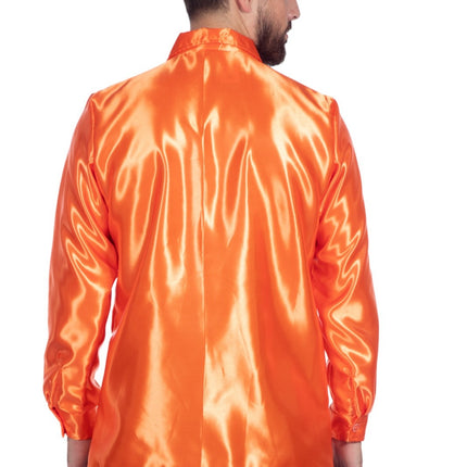 Disco Bluse Rüschen Dunkelorange