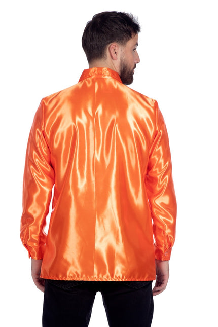 Disco Bluse Rüschen Dunkelorange