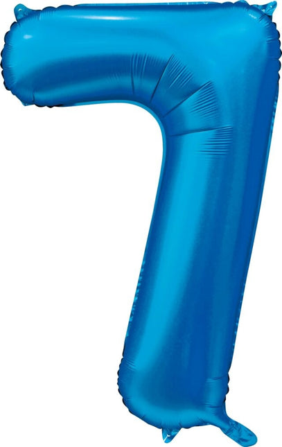 Blauer Figurenballon 7 Jahre Glanz 86cm