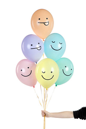 Smiley Ballons 30cm 6Stk