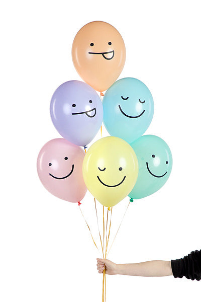 Smiley Luftballons 30cm 6Stück