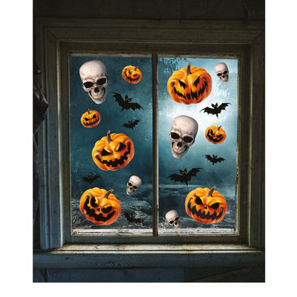 Halloween Fensterdekoration Skelette