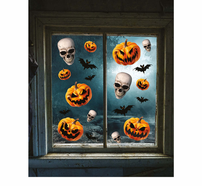 Halloween Fensterdekoration Skelette