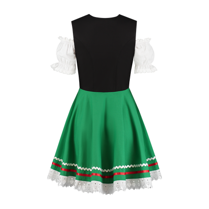 Oktoberfest Dirndl Kleid Oktoberfest Schwarz Grün Damen 2 Stück