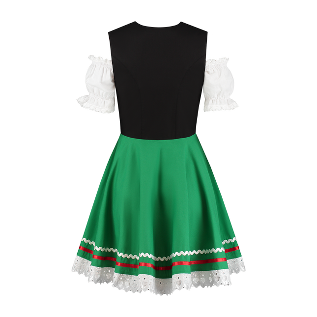 Oktoberfest Dirndl Kleid Oktoberfest Schwarz Grün Damen 2 Stück