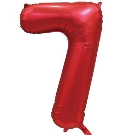 Rote Figur Ballon 7 Jahre Glänzend 86cm