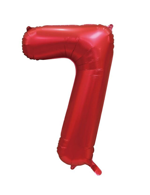 Rote Figur Ballon 7 Jahre Glänzend 86cm