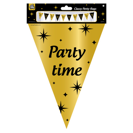 Flagline Party Time Gold Schwarz 10m