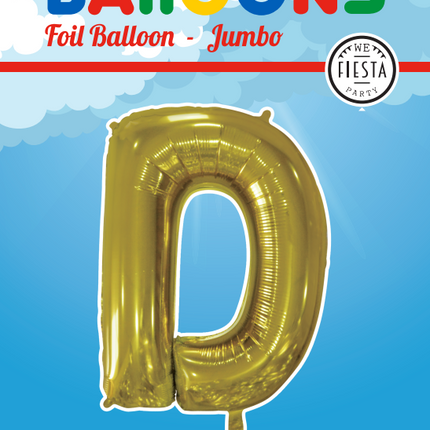 Folienballon Buchstabe D Gold XL 102cm leer