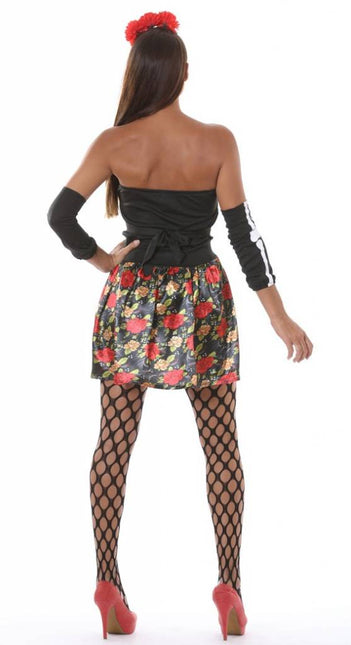 Halloween Kostüm Damen Kleid Skelett Day Of The Dead